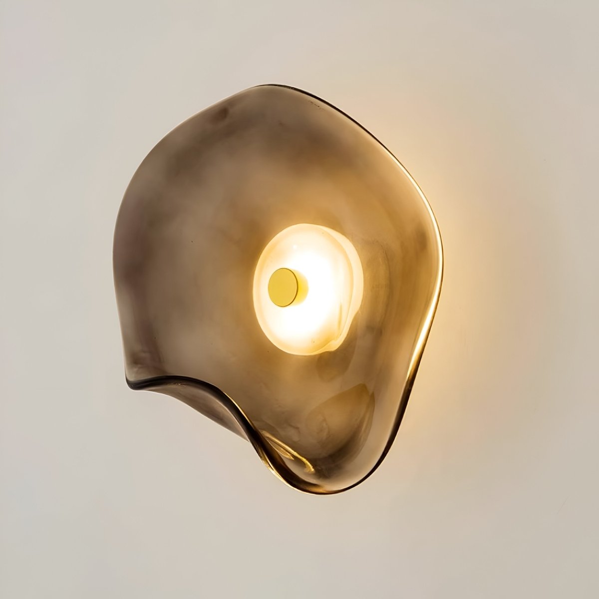 LED-Wandleuchte mit gebogenem Glas im Japandi-Stil, 1-flammige Leuchte | Rosalyssa