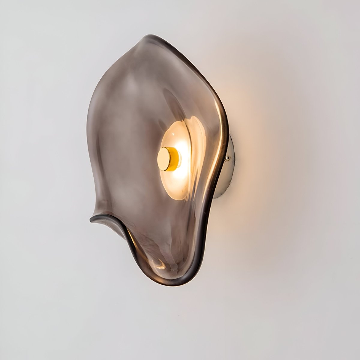 LED-Wandleuchte mit gebogenem Glas im Japandi-Stil, 1-flammige Leuchte | Rosalyssa