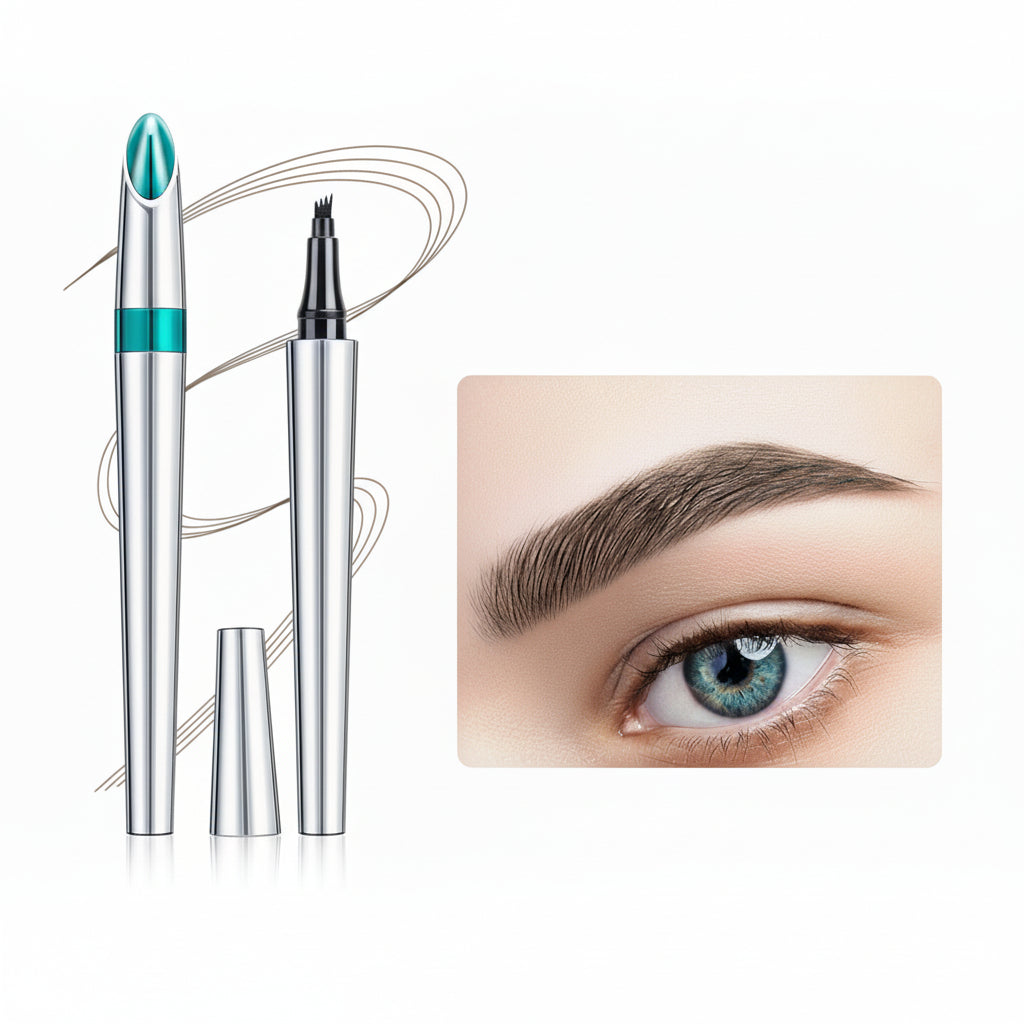 Penna per sopracciglia Microblading 4 punte impermeabile per sopracciglia a effetto pelo naturale