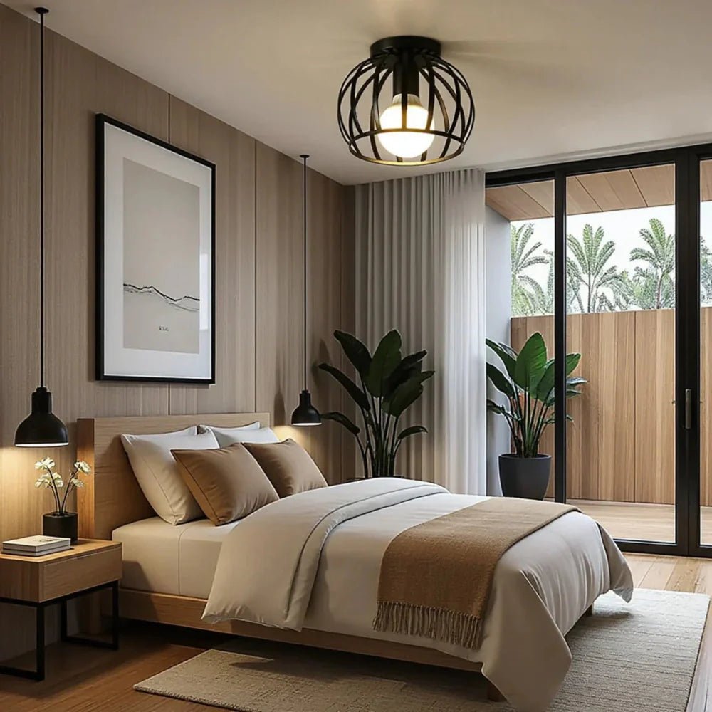 ApexHalo Czarna Industrialna Lampa Sufitowa z Metalu o Surowym Charakterze