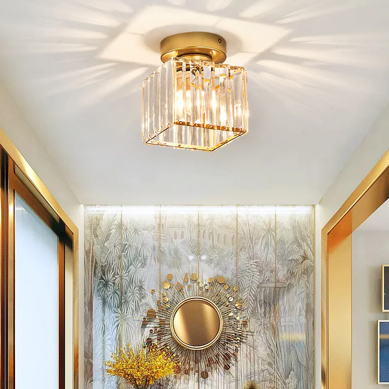 Crystal Ceiling Light E27, Surface Mounted, Modern Hall and Living Room