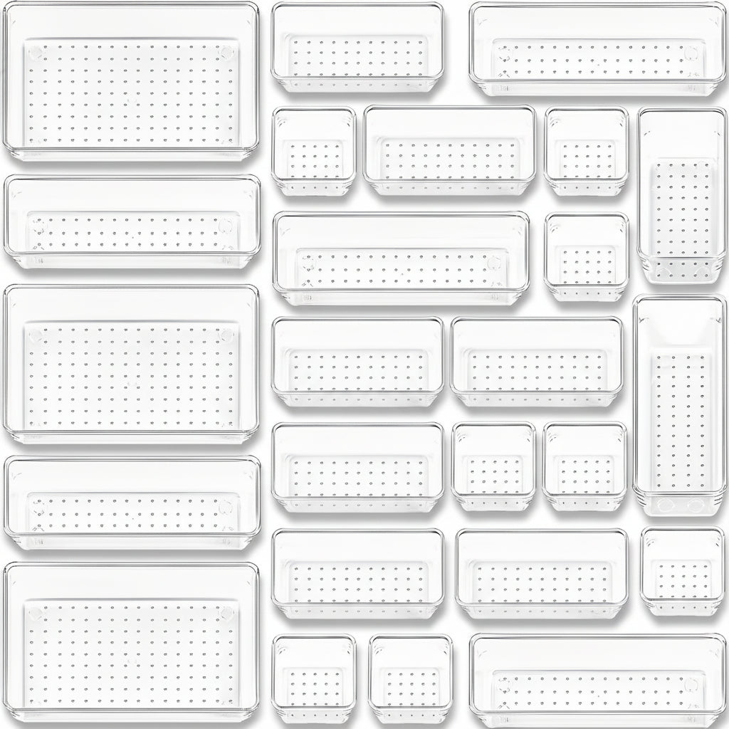 Ensemble de plateaux organisateurs en plastique pour tiroirs, cuisine, bureau et salle de bain