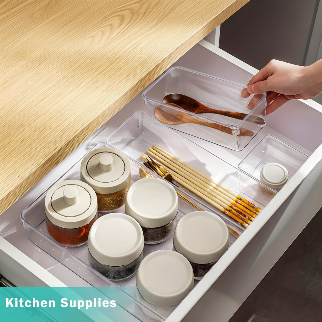 Ensemble de plateaux organisateurs en plastique pour tiroirs, cuisine, bureau et salle de bain