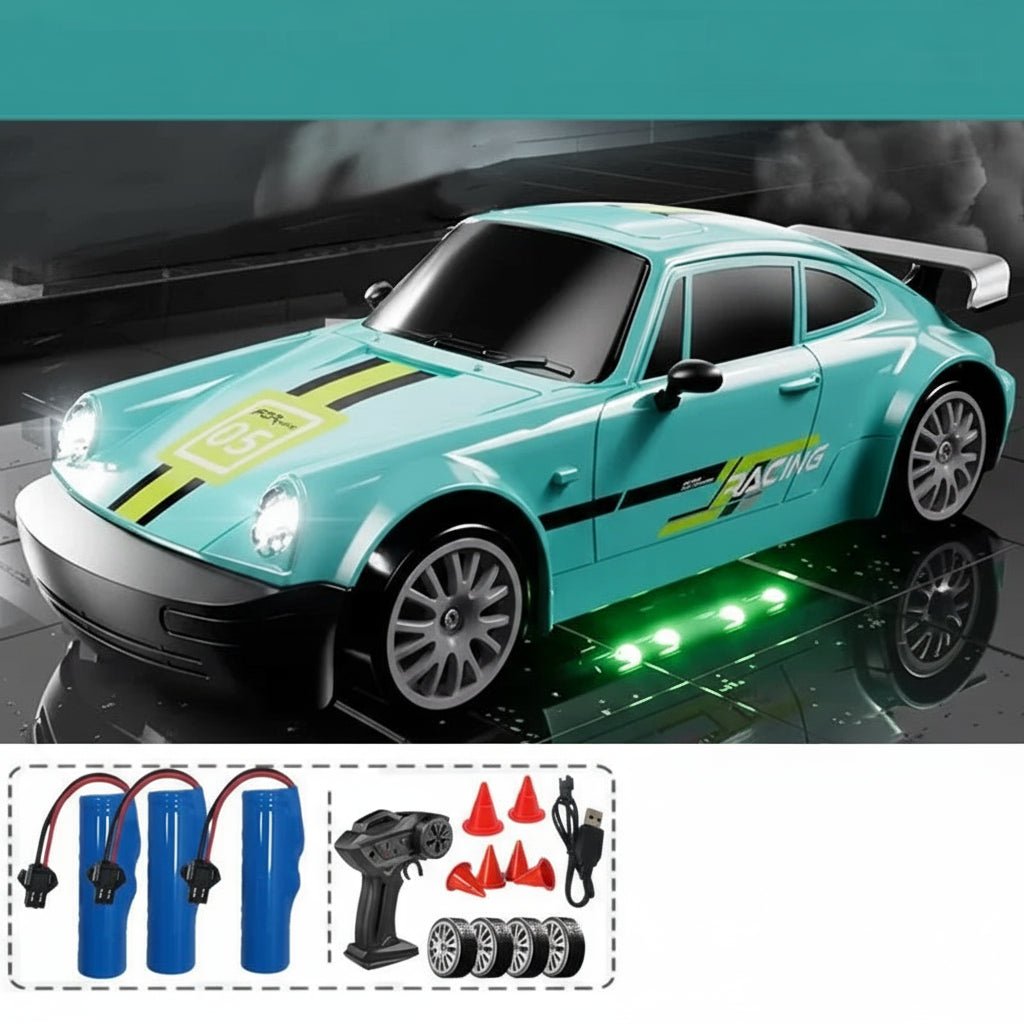 AeroPulse 1:24 Hochgeschwindigkeits 4WD RC Drift-Auto mit LED-Beleuchtung und Doppelreifen