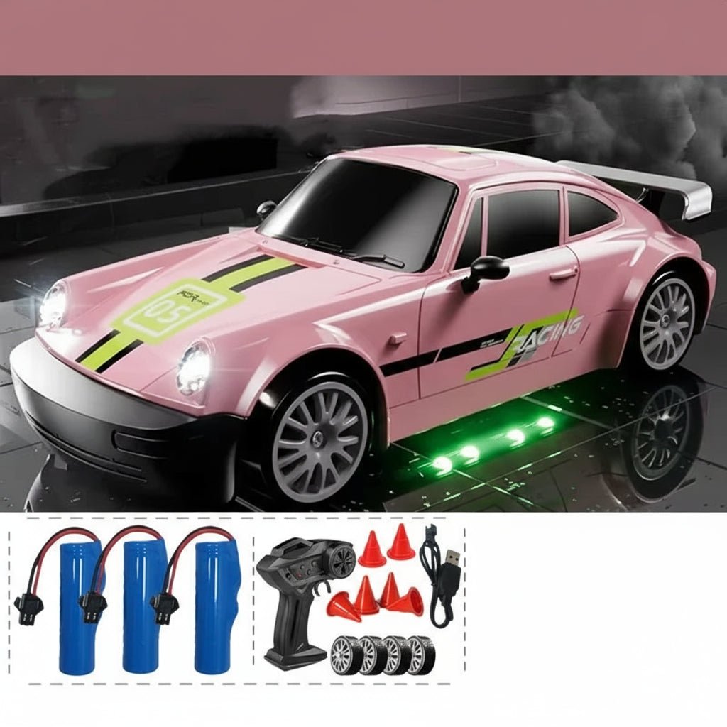 AeroPulse 1:24 Hochgeschwindigkeits 4WD RC Drift-Auto mit LED-Beleuchtung und Doppelreifen