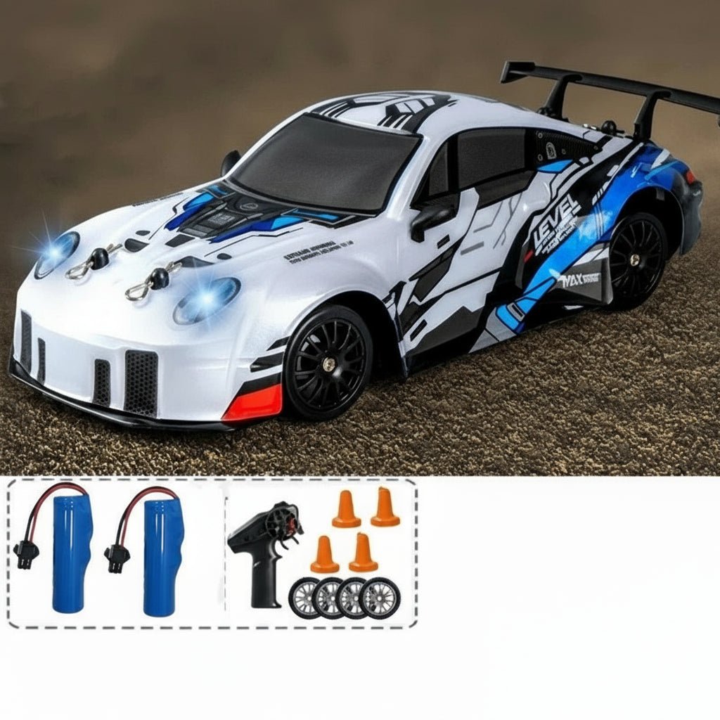 AeroPulse 1:24 Hochgeschwindigkeits 4WD RC Drift-Auto mit LED-Beleuchtung und Doppelreifen