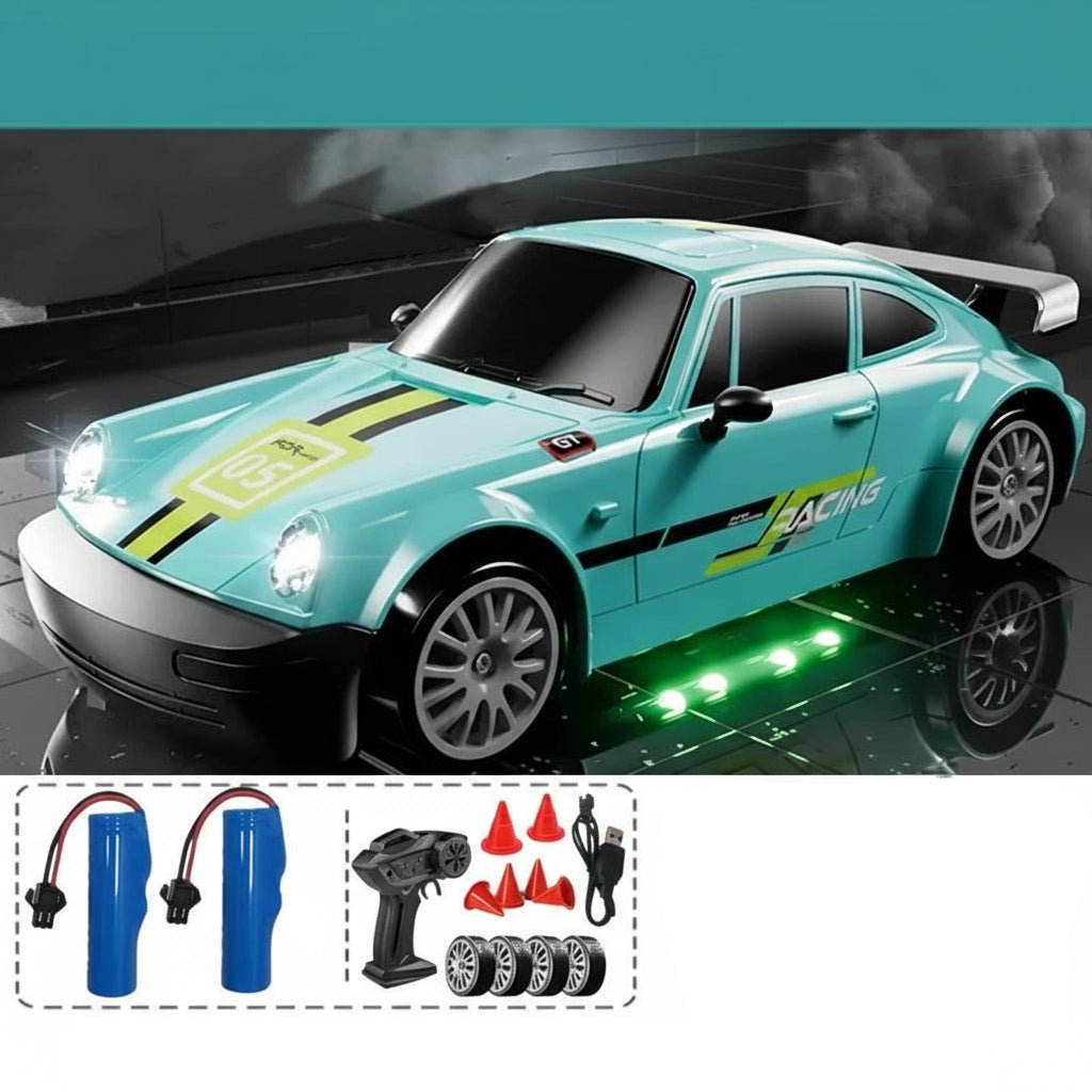 AeroPulse 1:24 Hochgeschwindigkeits 4WD RC Drift-Auto mit LED-Beleuchtung und Doppelreifen