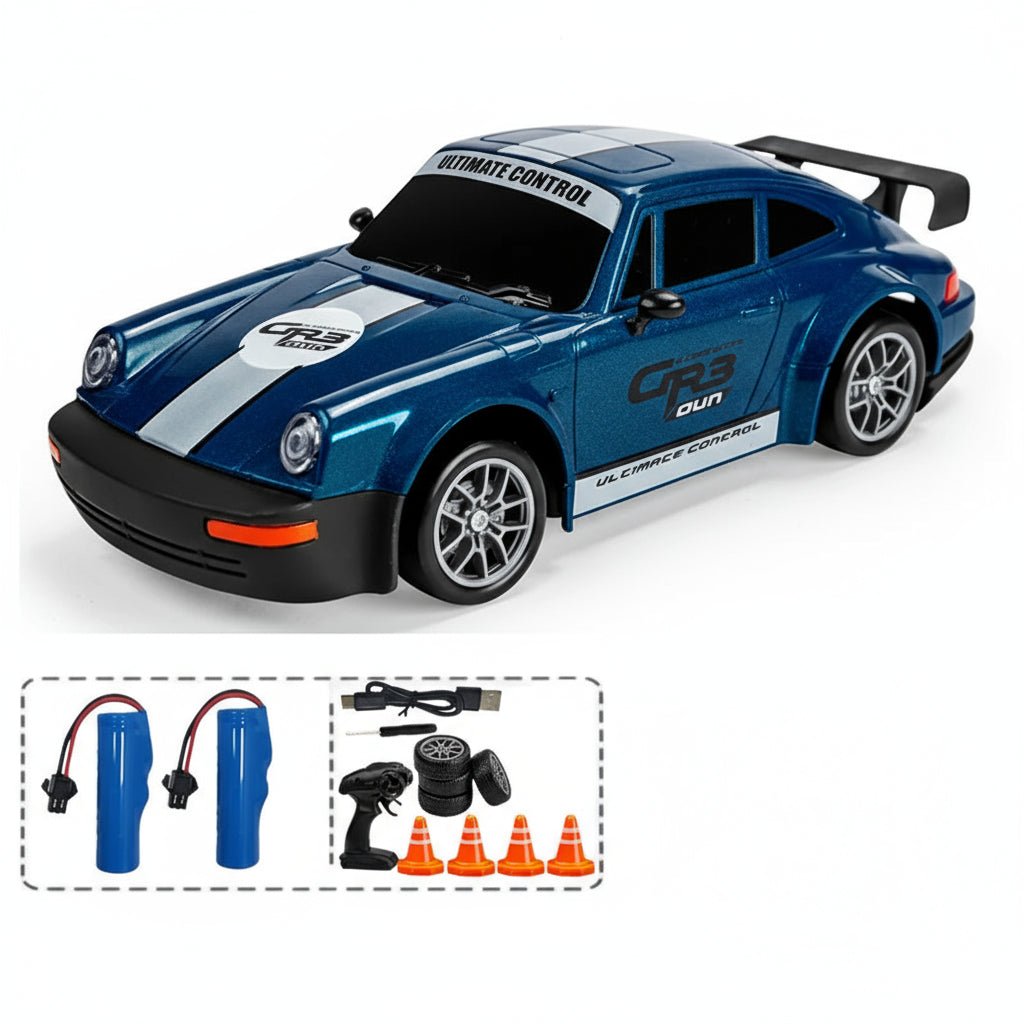 AeroPulse 1:24 Hochgeschwindigkeits 4WD RC Drift-Auto mit LED-Beleuchtung und Doppelreifen