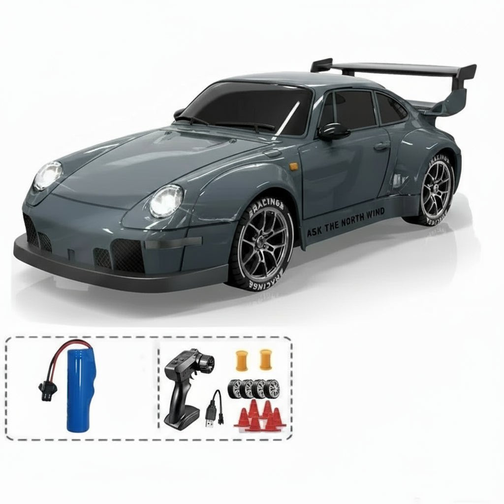 AeroPulse 1:24 Hochgeschwindigkeits 4WD RC Drift-Auto mit LED-Beleuchtung und Doppelreifen
