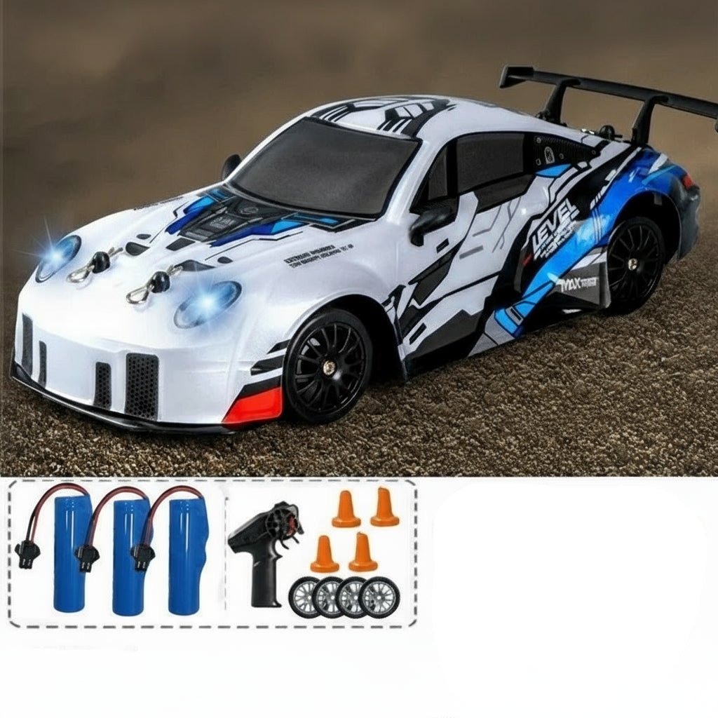 AeroPulse 1:24 Hochgeschwindigkeits 4WD RC Drift-Auto mit LED-Beleuchtung und Doppelreifen