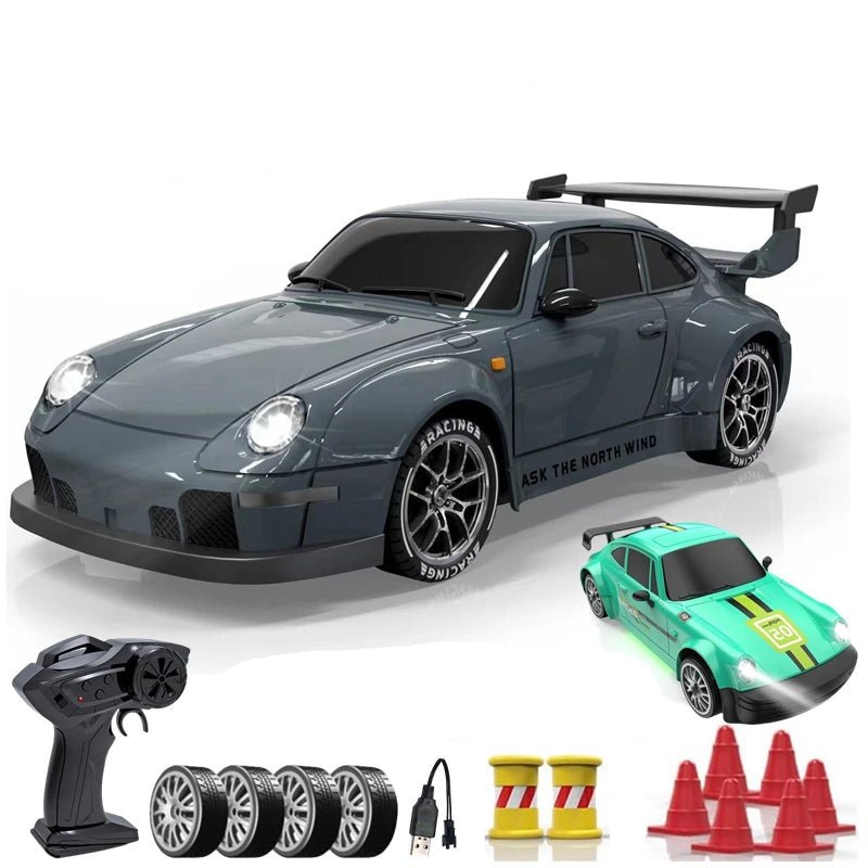 AeroPulse 1:24 Hochgeschwindigkeits 4WD RC Drift-Auto mit LED-Beleuchtung und Doppelreifen