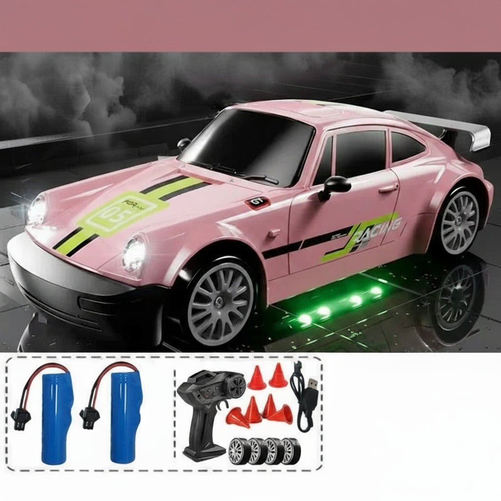 AeroPulse 1:24 Hochgeschwindigkeits 4WD RC Drift-Auto mit LED-Beleuchtung und Doppelreifen