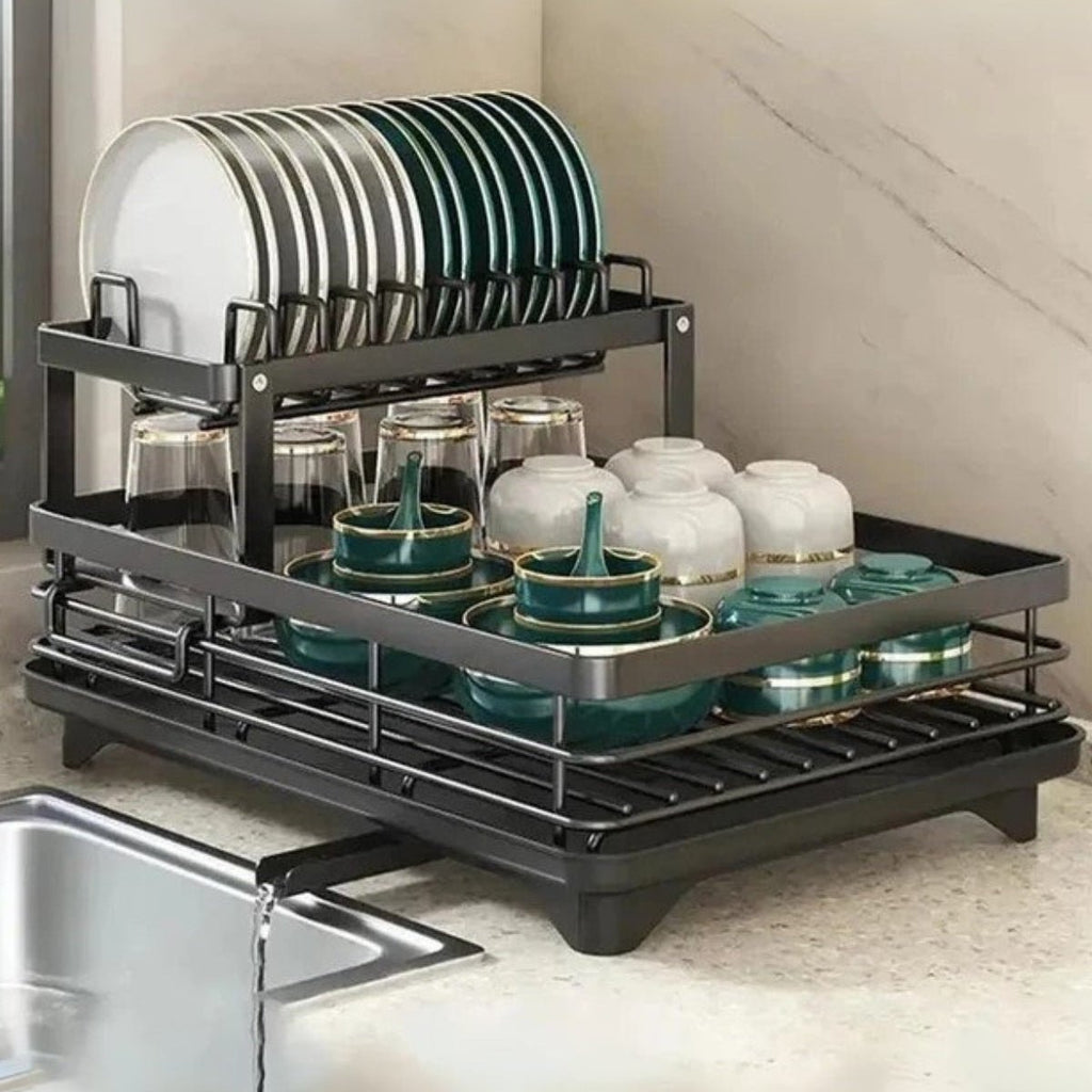 AeroFlow Edelstahl-Abtropfgestell – platzsparender Küchenorganizer