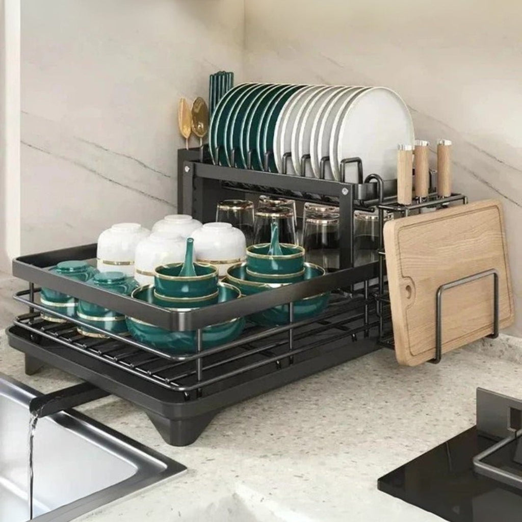 AeroFlow Edelstahl-Abtropfgestell – platzsparender Küchenorganizer