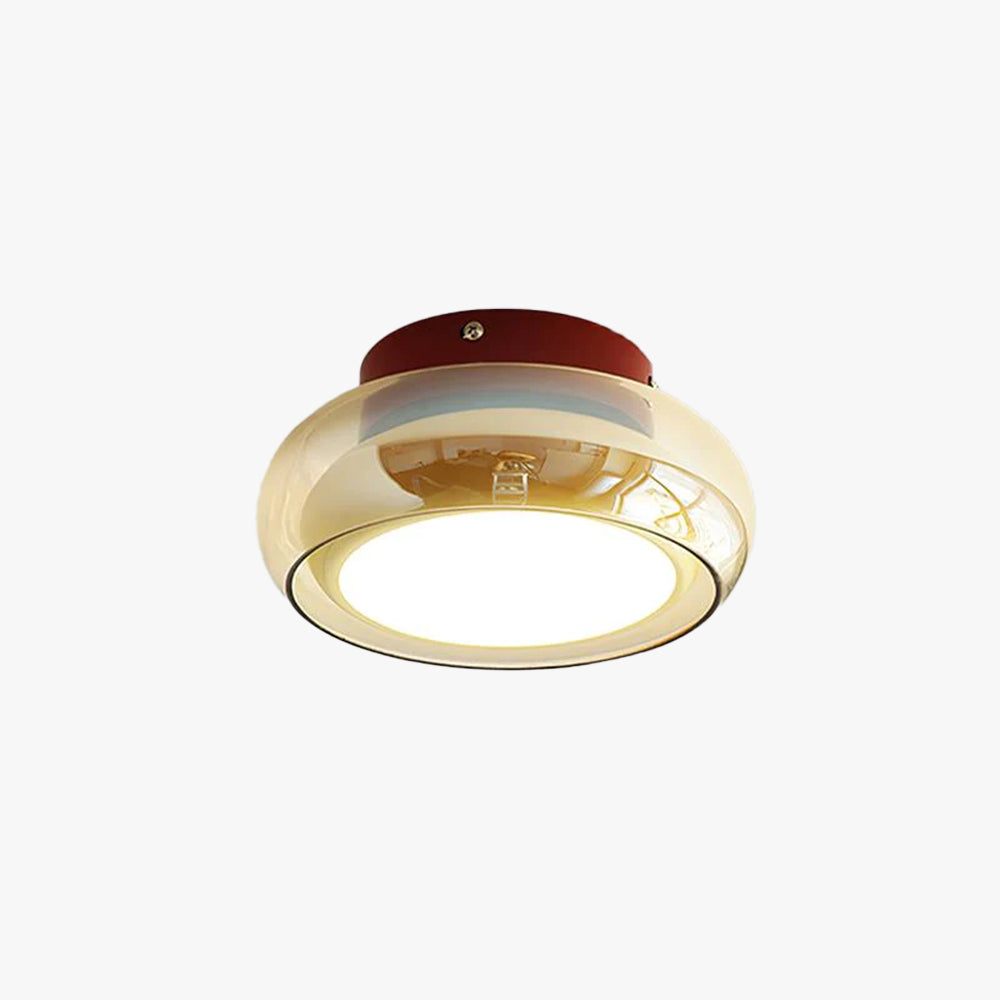 Červnové vintage stropní svítidlo se skleněným stínidlem a LED vestavěným osvětlením