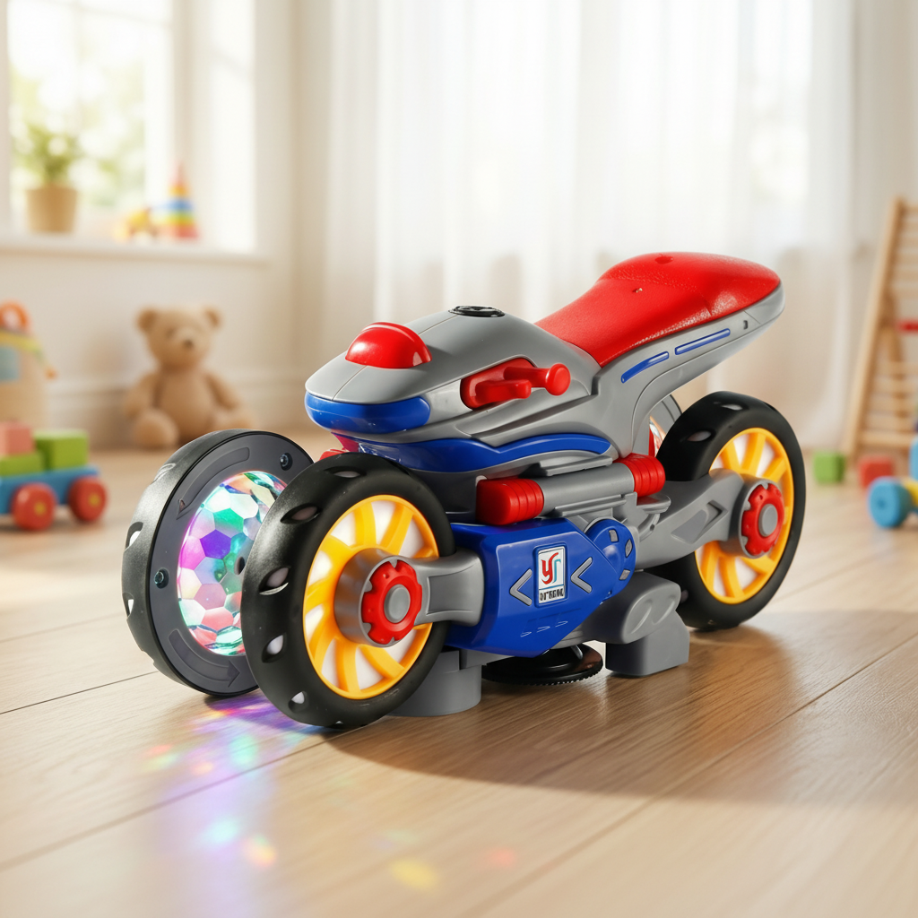 Motociclo de Brinquedo para Crianças com Luzes Dançantes e Música