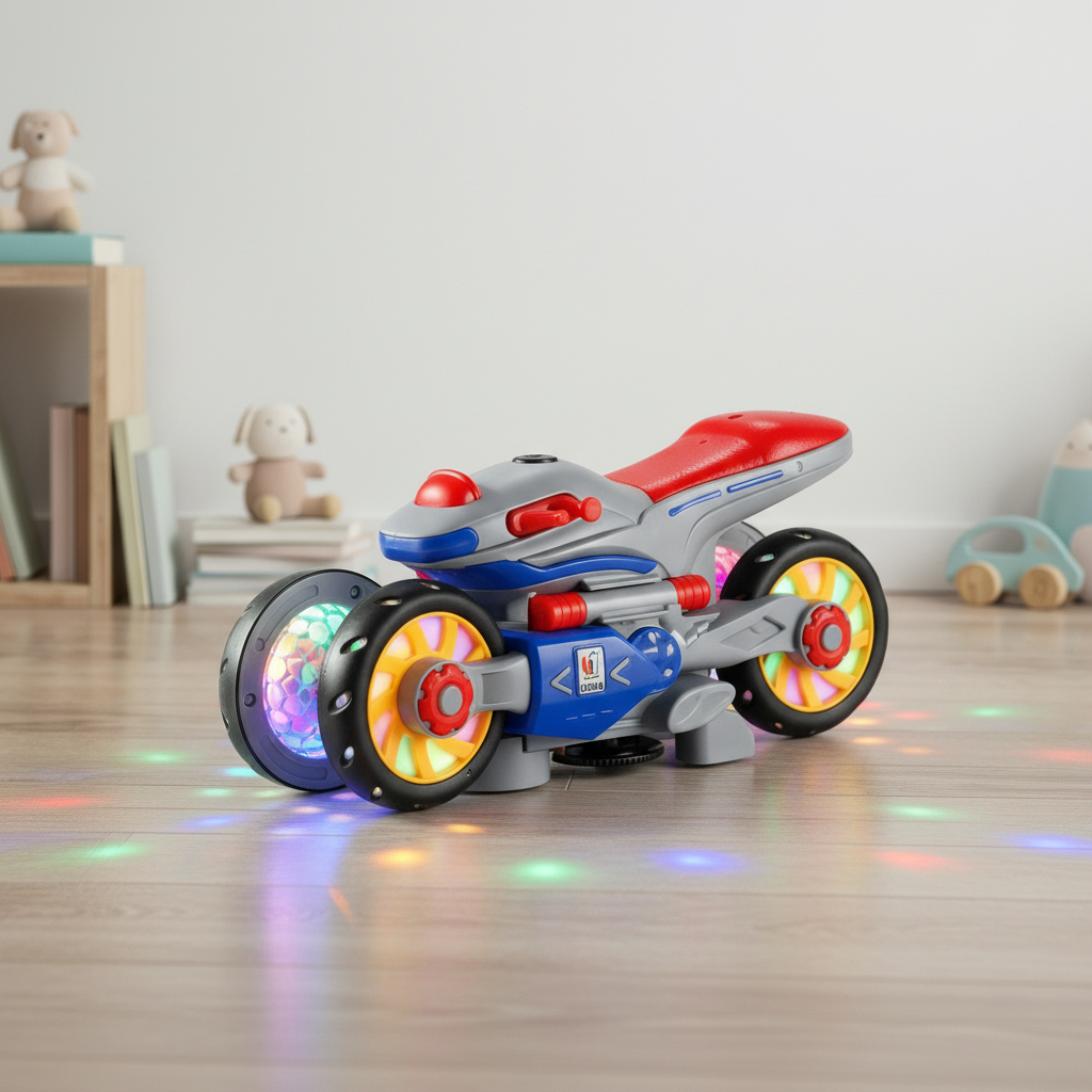 Motociclo de Brinquedo para Crianças com Luzes Dançantes e Música