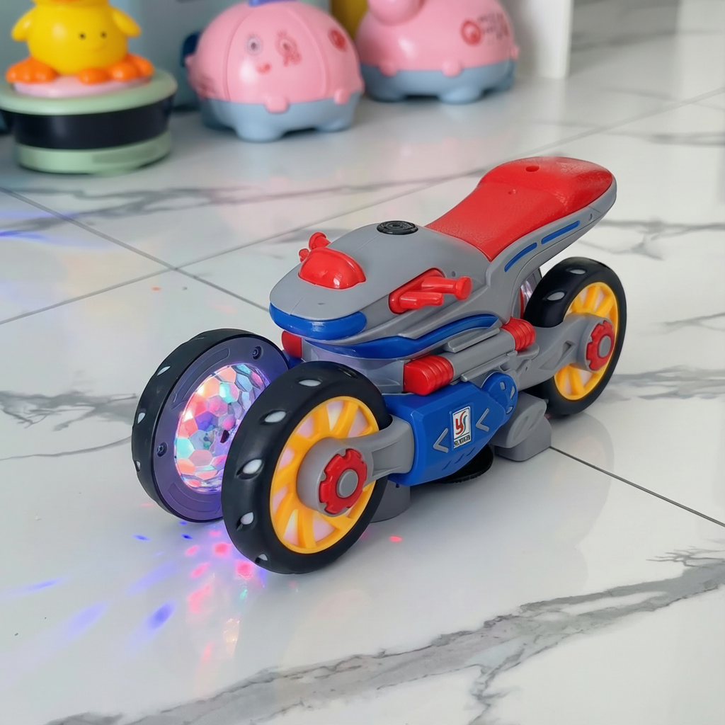 Motociclo de Brinquedo para Crianças com Luzes Dançantes e Música