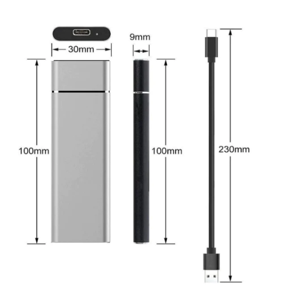 8TB kannettava ulkoinen SSD USB-asema nopeaan tallennukseen ja varmuuskopiointiin