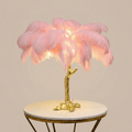 Dekoracyjna lampa stołowa Feather Shade, wysokość 18 cali | Rosalyssa