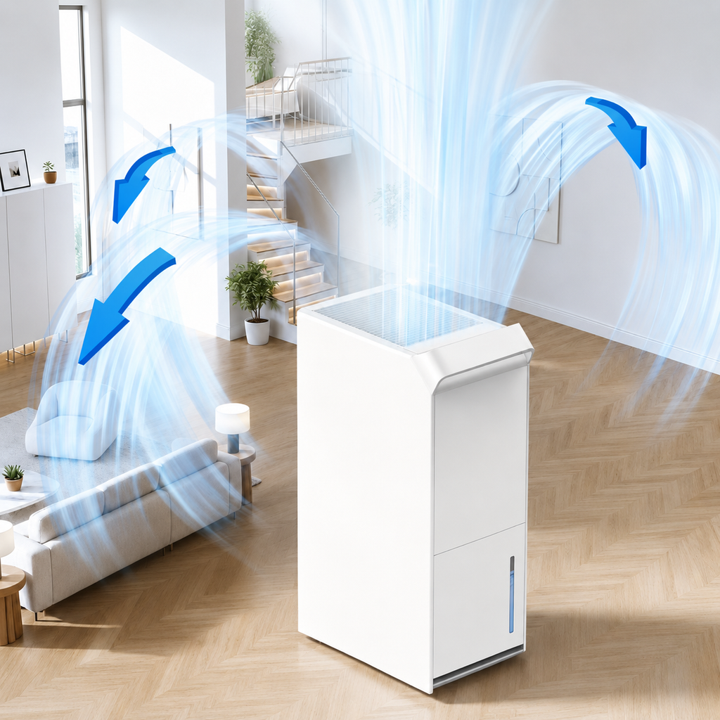 Basement Dehumidifier With Moisture Control And Cooling Capabilities