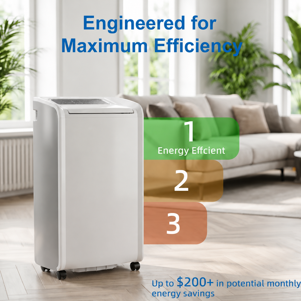 Large Room Dehumidifier With Cooling And Drain Hose For Home Moisture Removal