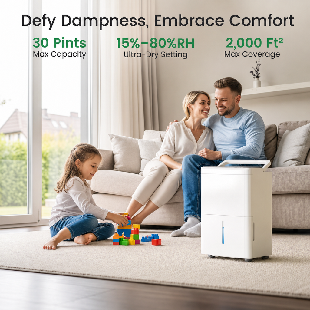 Large Room Dehumidifier With Cooling For Home Moisture Removal
