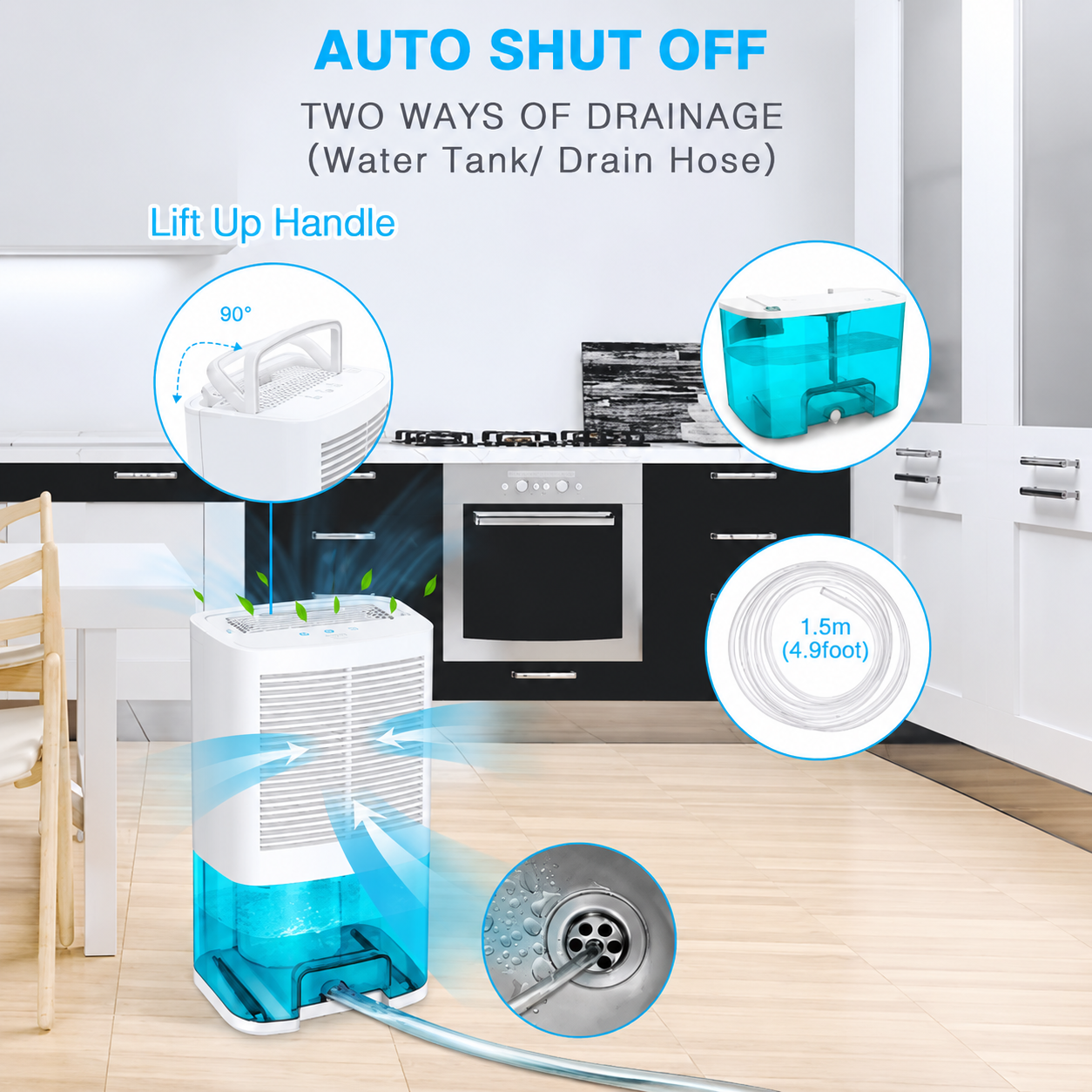 Portable Home Dehumidifier With Cooling For Moisture Removal