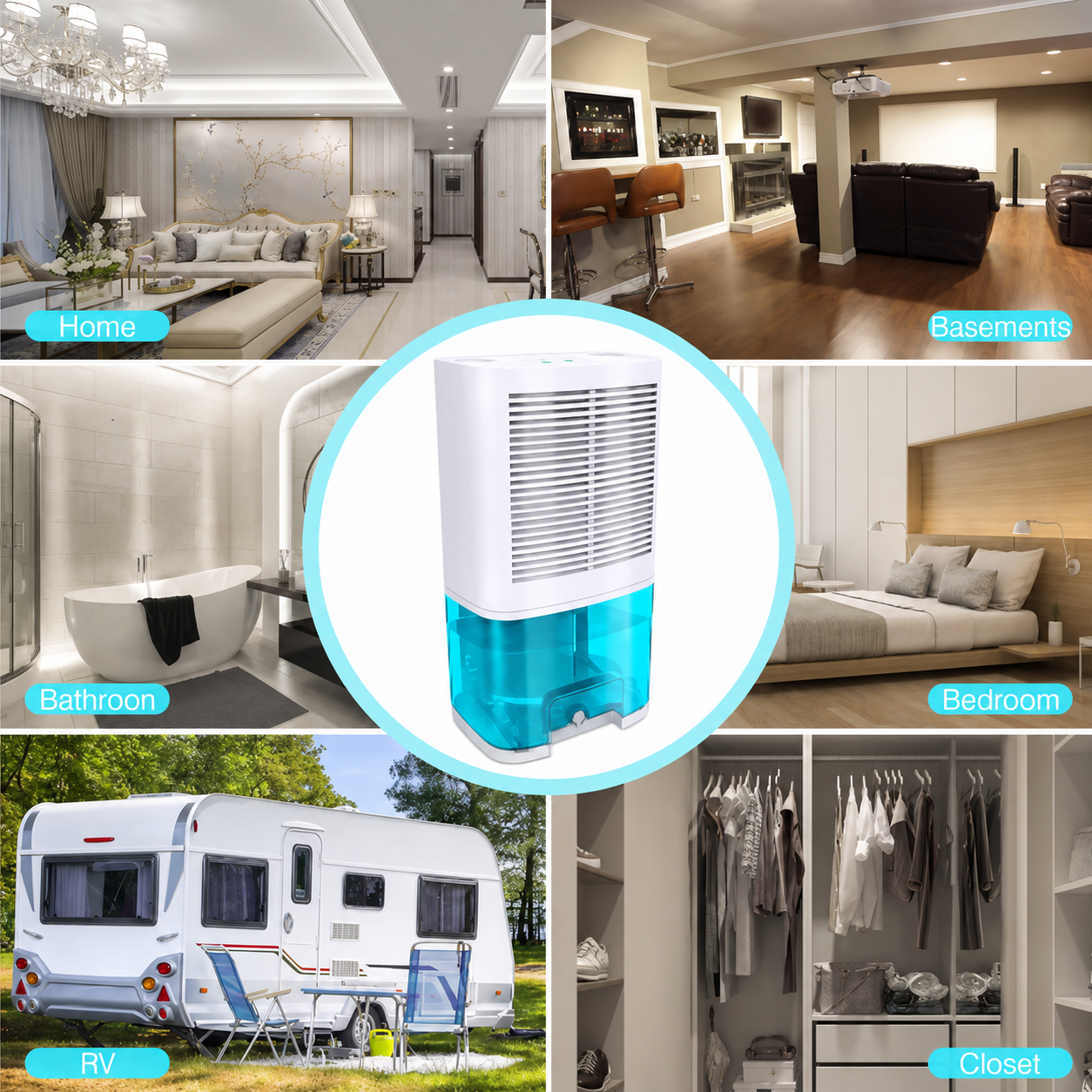 Portable Home Dehumidifier With Cooling For Moisture Removal