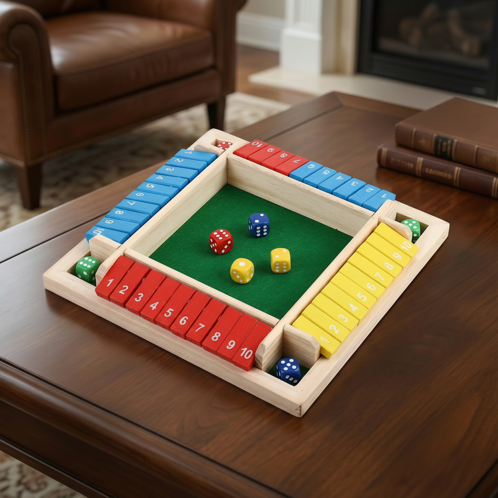 Wooden Family Dice Game For Math Learning And Tabletop Fun