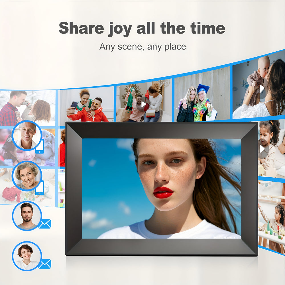WiFi Photo Frame With Touchscreen And HD Display For Table Or Wall Mount