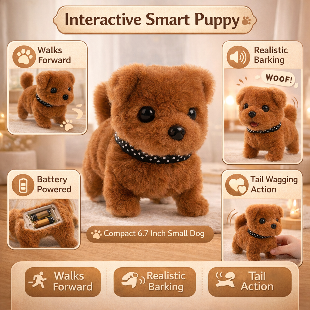 German Shepherd Interactive Puppy Robot With Plush Exterior That Walks And Barks