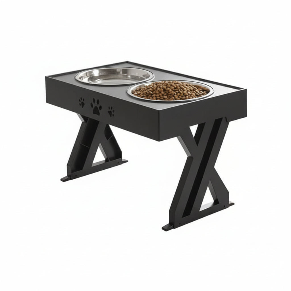 Adjustable Elevated Feeding Station For Dog Bowls Stand