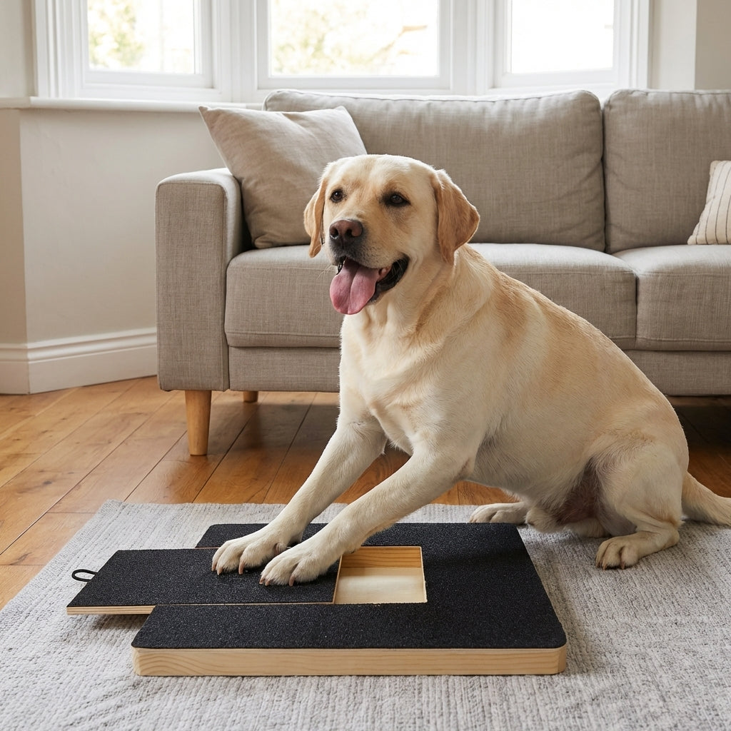 Neglefilningsbræt til hunde med solidt træunderlag og emery-overflade 30 cm x 20 cm | Rosalyssa