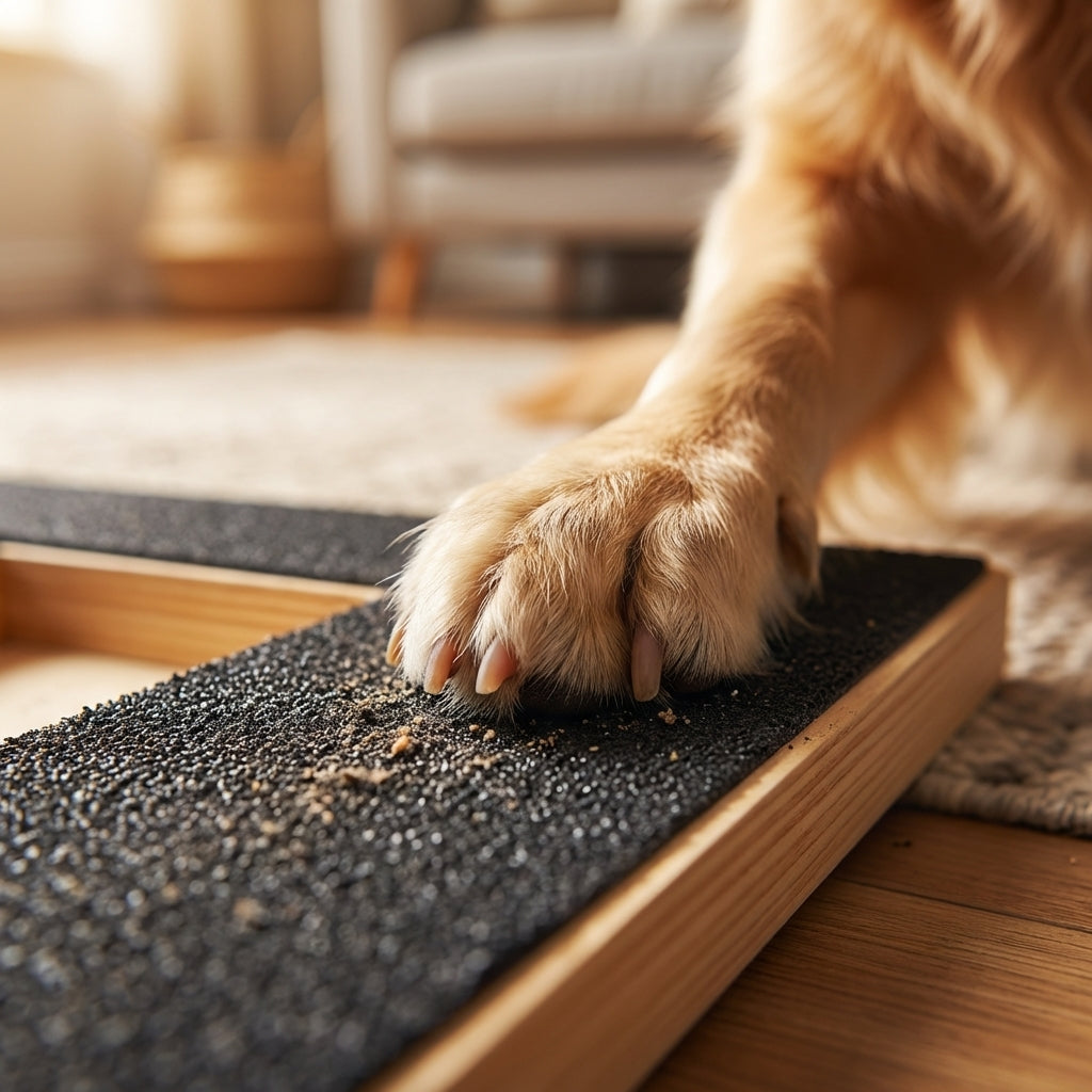 Neglefilningsbræt til hunde med solidt træunderlag og emery-overflade 30 cm x 20 cm | Rosalyssa