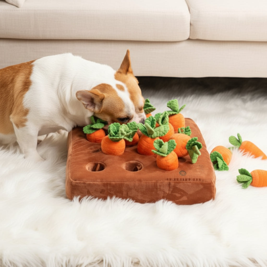 Carrot Themed Snuffle Mat For Dogs Treat Hiding Puzzle Toy Nose Work