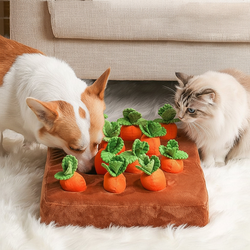 Carrot Themed Snuffle Mat For Dogs Treat Hiding Puzzle Toy Nose Work