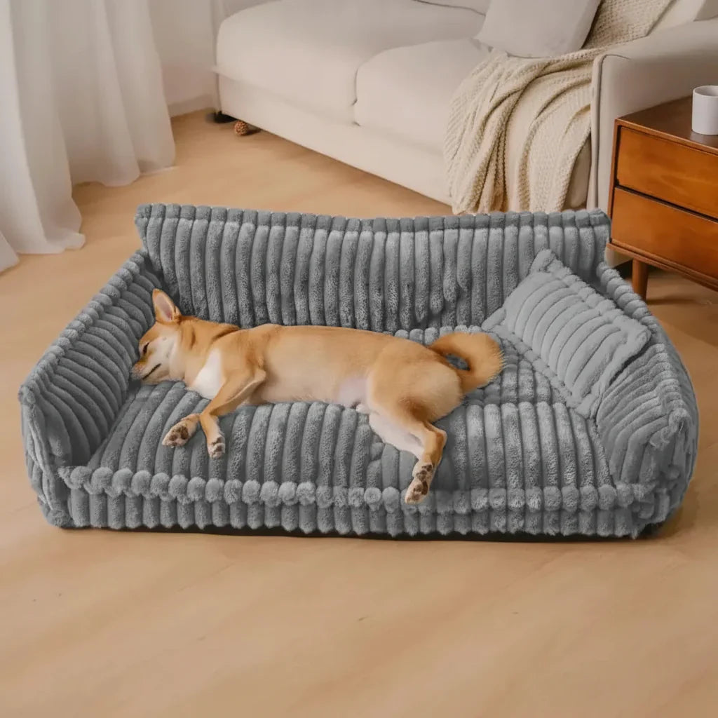 Sofá Cama Grande para Perro con Bordes Elevados y Funda Lavable