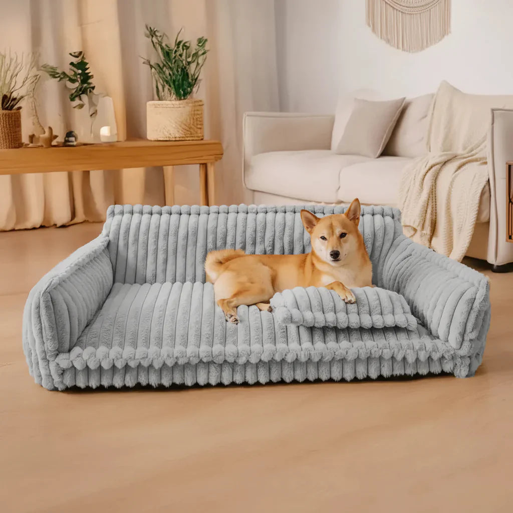 Sofá Cama Grande para Perro con Bordes Elevados y Funda Lavable