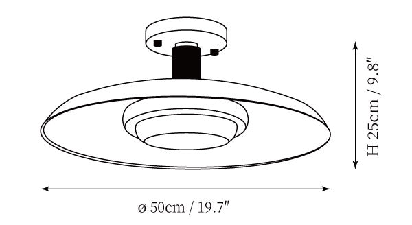 Plafonnier avec abat-jour en verre soufflé à la main et rosace en métal texturé, lumière d'ambiance chaude