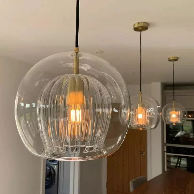 Luminária de Teto com Globo de Vidro de Duas Camadas e Diâmetro de 12 Polegadas | Rosalyssa