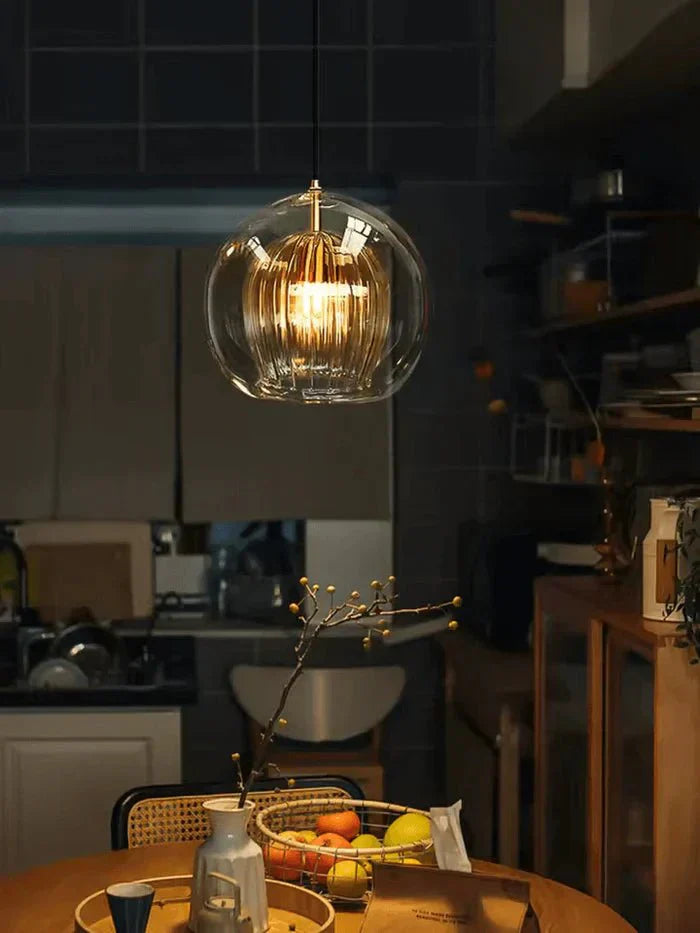 Luminária de Teto com Globo de Vidro de Duas Camadas e Diâmetro de 12 Polegadas | Rosalyssa