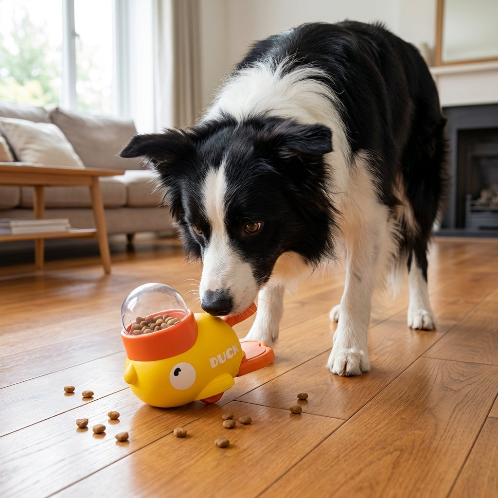 Distributeur de friandises pour chiens en forme de canard à presser et tourner | Rosalyssa