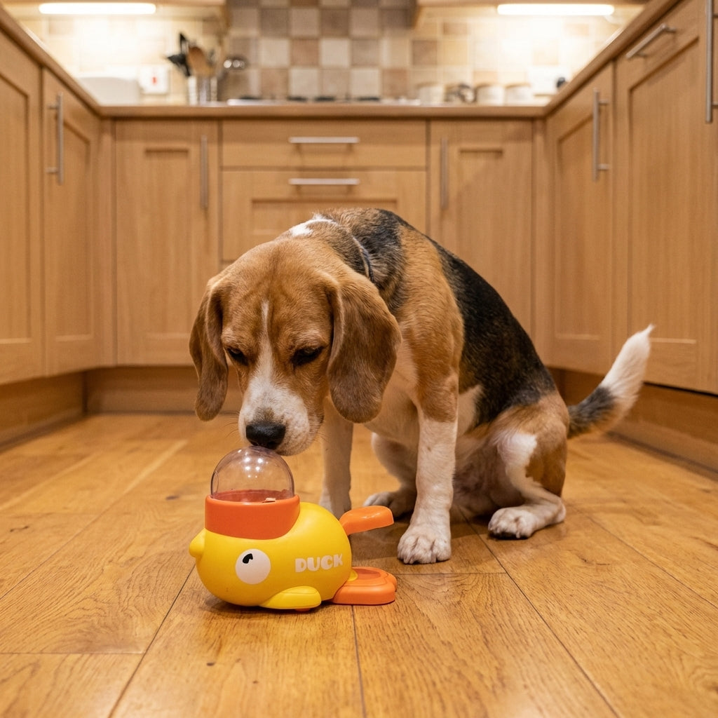 Distributeur de friandises pour chiens en forme de canard à presser et tourner | Rosalyssa
