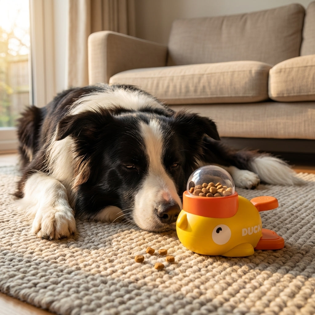 Distributeur de friandises pour chiens en forme de canard à presser et tourner | Rosalyssa