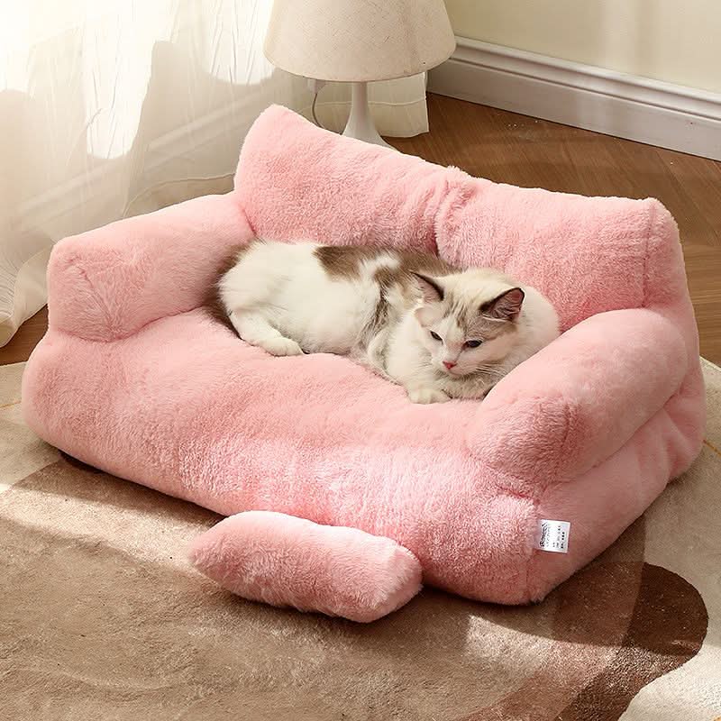 SerenePaws Lounger – ergonomická pohovka pro domácí mazlíčky s vyvýšeným okrajem a pratelným potahem