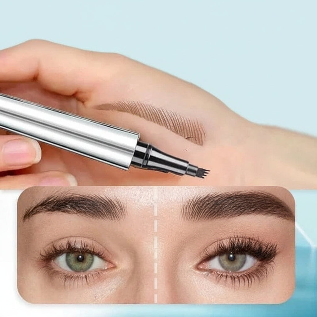 Penna per sopracciglia Microblading 4 punte impermeabile per sopracciglia a effetto pelo naturale