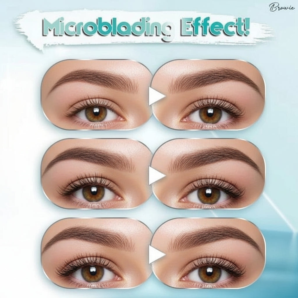 Penna per sopracciglia Microblading 4 punte impermeabile per sopracciglia a effetto pelo naturale