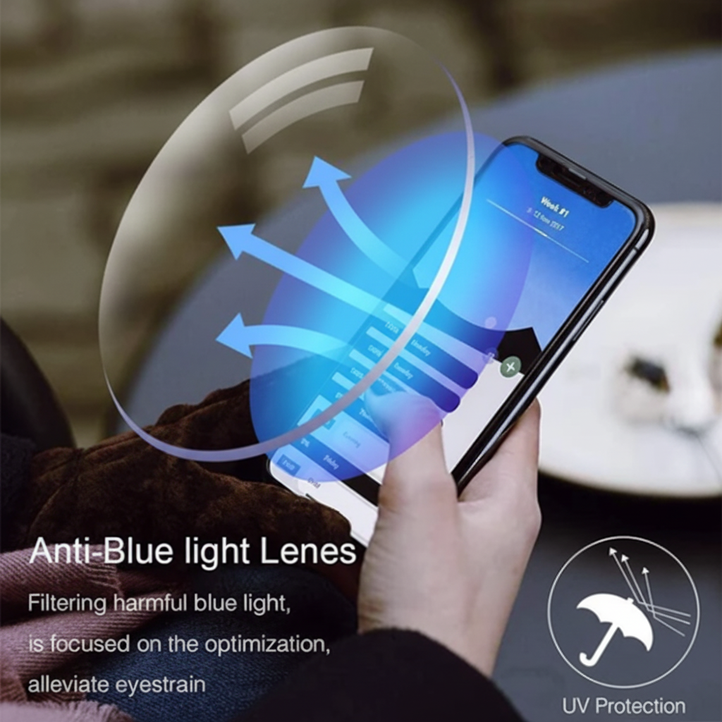 Occhiali Varifocali con Protezione Luce Blu Senza Montatura per Lettura