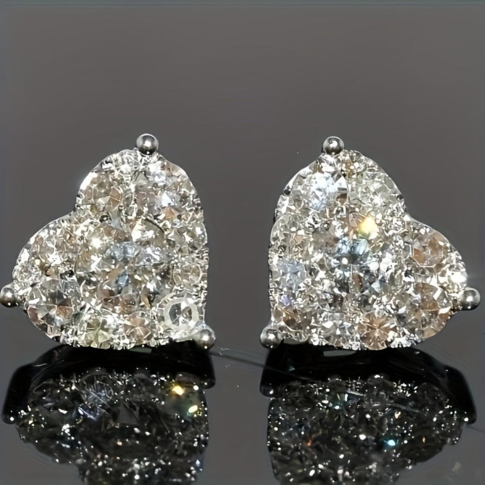 Elegante hartvormige kristal oorbellen voor Moederdag cadeau